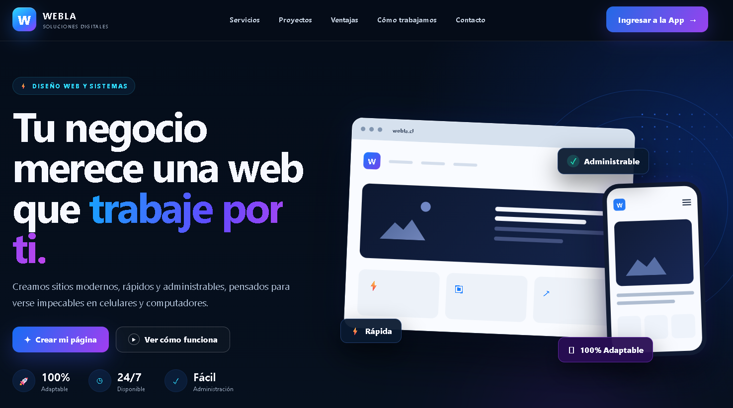 Proyecto WEBLA desarrollado por WEBLA